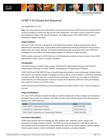 CCNP V 6.0 Scope And Sequence
