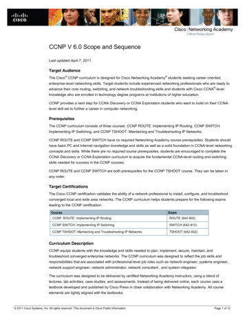 CCNP V 6.0 Scope And Sequence - Cisco - Espol