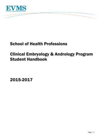 School Of Health Professions Clinical Embryology .