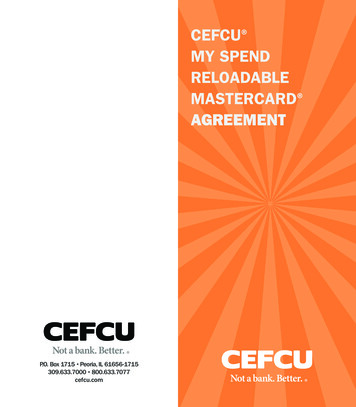 CEFCU MY SPEND RELOADABLE MASTERCARD