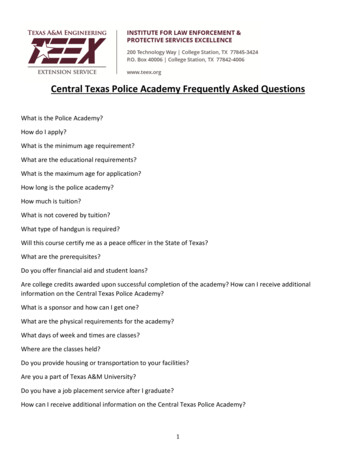 Central Texas Police Academy Frequently Asked Questions
