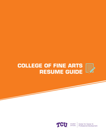 COLLEGE OF FINE ARTS RESUME GUIDE - Careers.tcu.edu