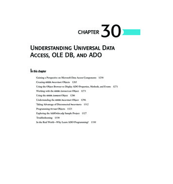 Understanding Universal Data Access, OLE DB, And ADO