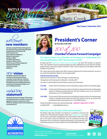 A Publication Of The Battle Creek Area Chamber Of Commerce