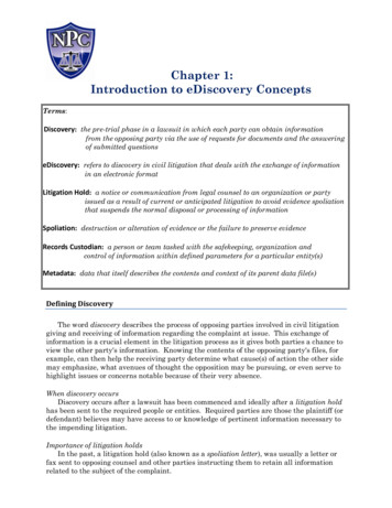 Chapter 1: Introduction To EDiscovery Concepts