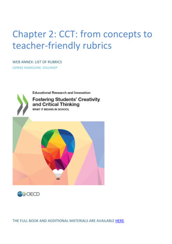 WEB ANNEX: LIST OF RUBRICS - OECD