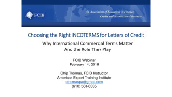 Choosing The Right INCOTERMS For Letters Of Credit