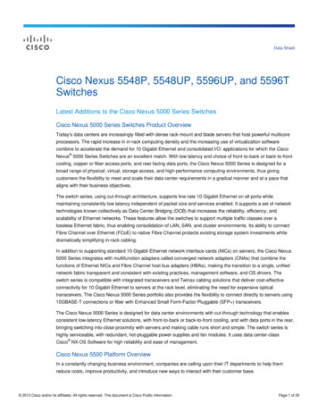 Cisco Nexus 5548P, 5548UP, 5596UP, And 5596T Switches 