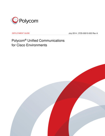 Deployment Guide - Polycom Unified Communications For .
