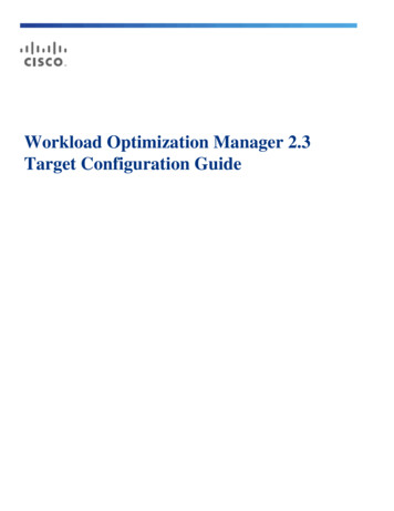Workload Optimization Manager 2.3 Target Configuration 