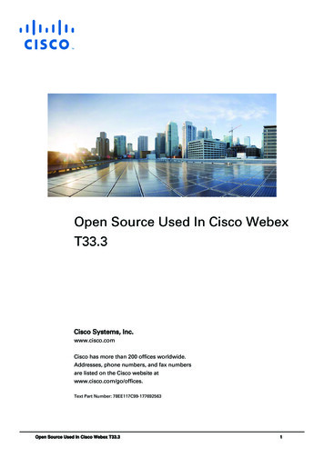 Open Source Used In Cisco Webex T33