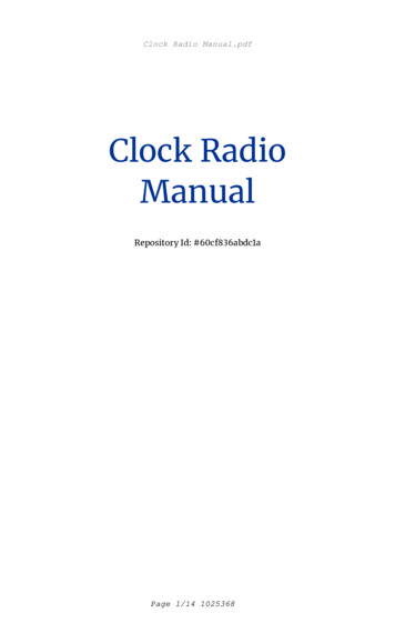 Clock Radio Manual - Americomota 