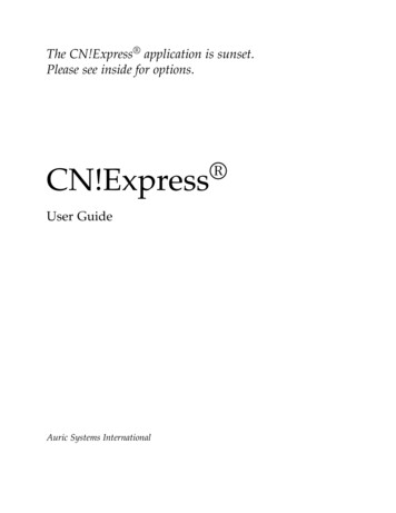 CN!Express User Guide - Auric Systems