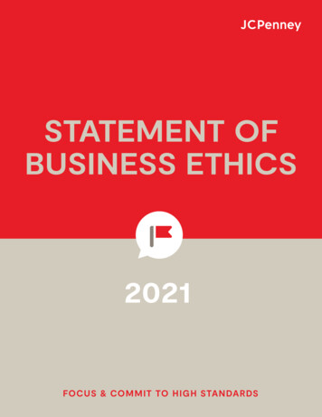 STATEMENT OF BUSINESS ETHICS
