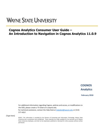 Cognos Analytics Consumer User Guide An Introduction To .