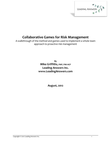 Collaborative Games For Risk Management - Typepad