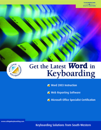 Get The LatestWord Keyboarding - Cengage
