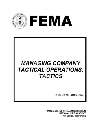 Managing Company Tactical Operations: Tactics--Student 