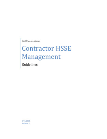 Contractor HSSE Management
