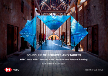 SCHEDULE OF SERVICES AND TARIFFS - HSBC