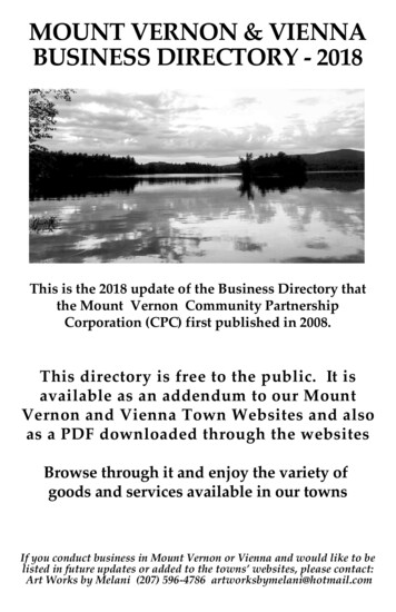 MOUNT VERNON & VIENNA BUSINESS DIRECTORY - 2018