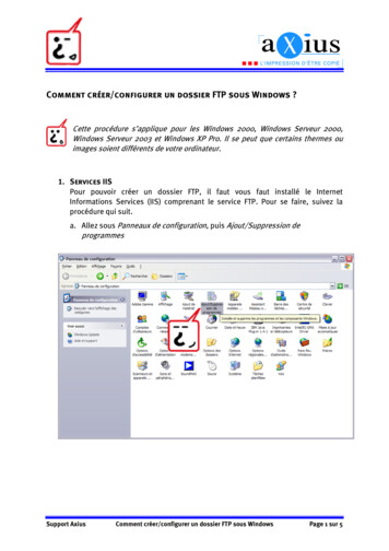 Comment Crer/configurer Un Dossier FTP Sous Windows
