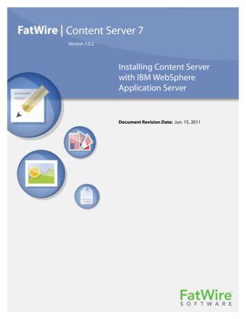 Installing Content Server With IBM WebSphere Application .