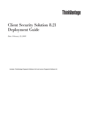 Client Security Solution 8.21 Deployment Guide