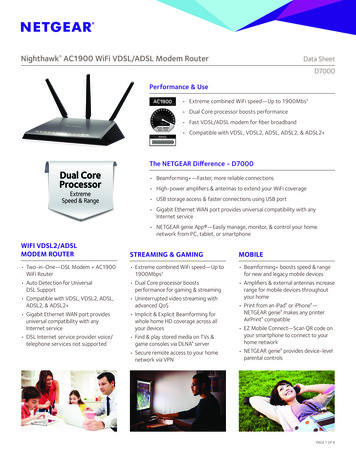 Nighthawk AC1900 WiFi DSL/ADS Odem Router