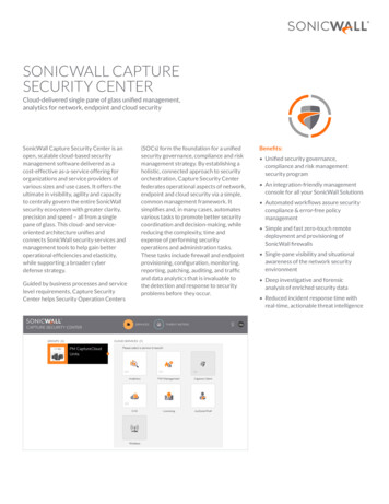 SONICWALL CAPTURE SECURITY CENTER