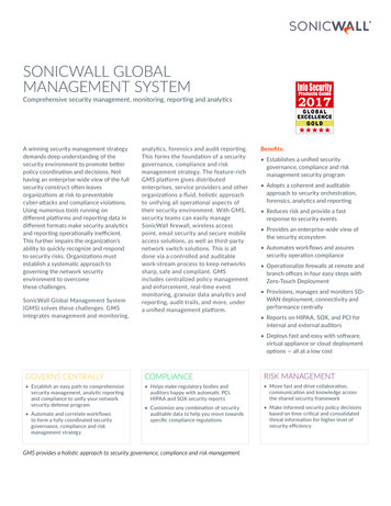 SONICWALL GLOBAL MANAGEMENT SYSTEM