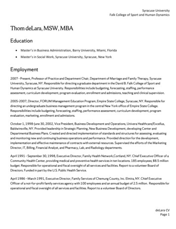 ThomdeLara, MSW, MBA - Syracuse University