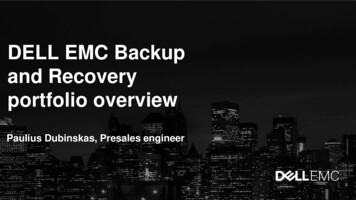 DELL EMC Backup And Recovery Portfolio Overview