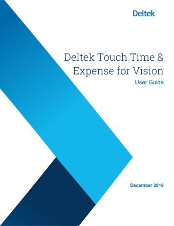 Deltek Touch Time & Expense For Vision User Guide