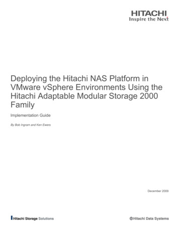 Deploying The Hitachi NAS Platform In VMware VSphere .