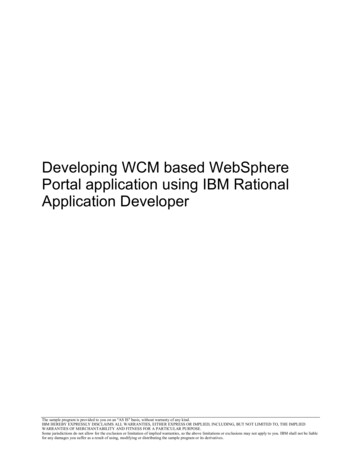 Developing WCM Based WebSphere Portal Application Using .