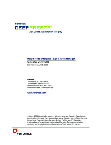 Faronics Deep Freeze Enterprise And BigFix Patch Manager