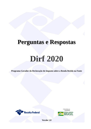 Dirf 2020 - Ministério Da Economia