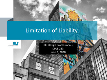 Limitation Of Liability - RLI Corp