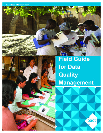 Field Guide For Data Quality Management - Pactworld 