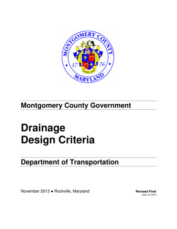 Drainage Design Criteria - Montgomery County, MD