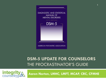 DSM-5 UPDATE FOR COUNSELORS