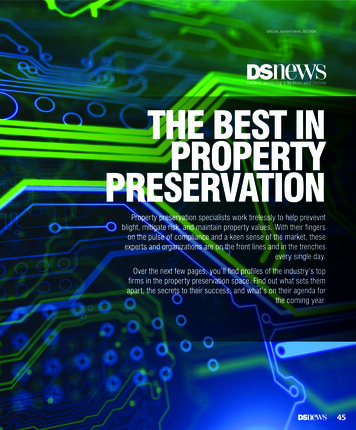 THE BEST IN PROPERTY PRESERVATION - DSNews