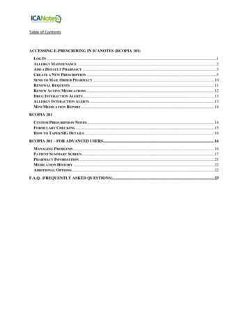 Table Of Contents - ICANotes