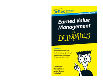 Earned Value Mangement For Dummies, Deltek Special Edition