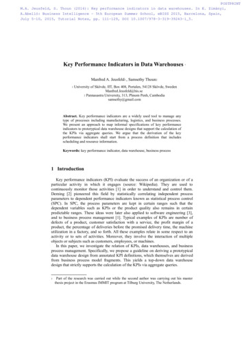 Key Performance Indicators In Data Warehouses