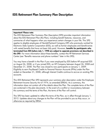 EDS Retirement Plan Summary Plan Description - HP Alumni