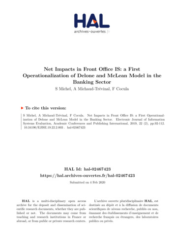 Net Impacts In Front Office IS: A First Operationalization .