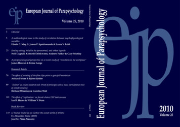 European Journal Of Parapsychology