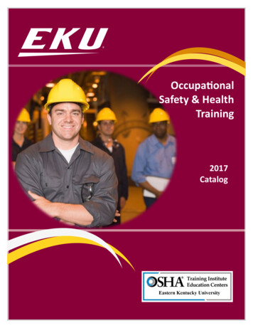Occupational Safety & Health Training - EKU OSHA Training .
